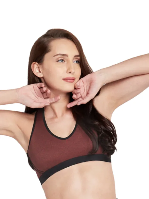 Dark_Brown_Nylon_Sports_Bra_For_Women