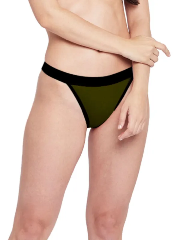 Olive_&_Black_Mid_Rise_Soft_Cotton_Thongs_For_Women