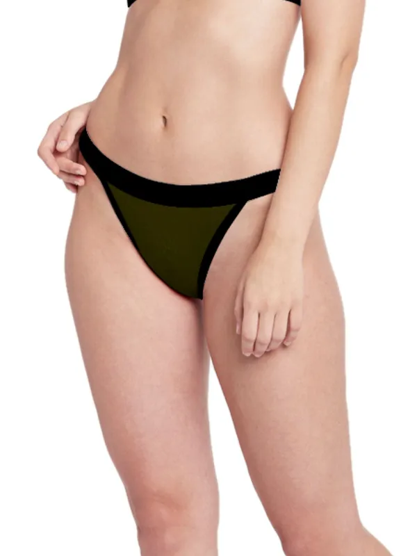 Olive_&_Black_Mid_Rise_Soft_Cotton_Thongs_For_Women