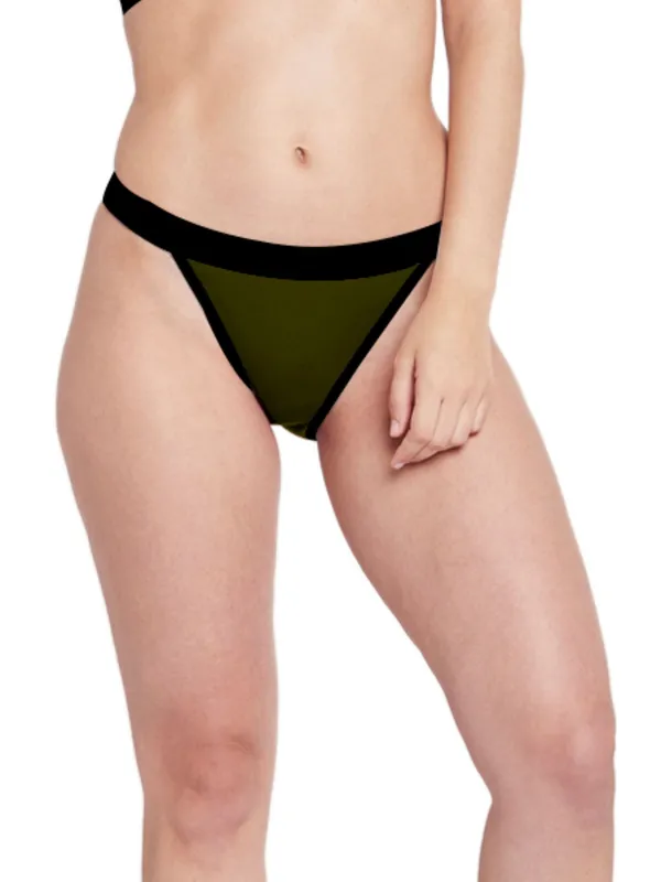 Olive_&_Black_Mid_Rise_Soft_Cotton_Thongs_For_Women