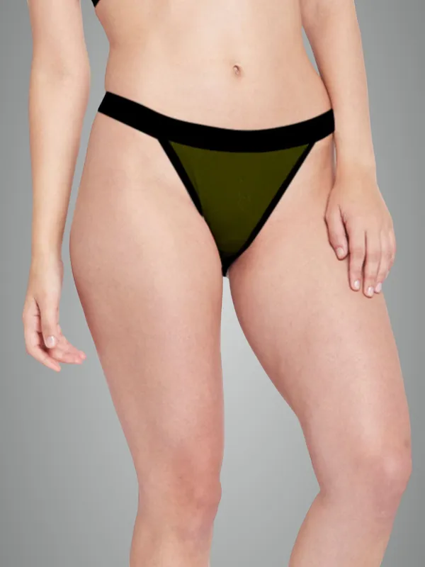 Olive_&_Black_Mid_Rise_Soft_Cotton_Thongs_For_Women