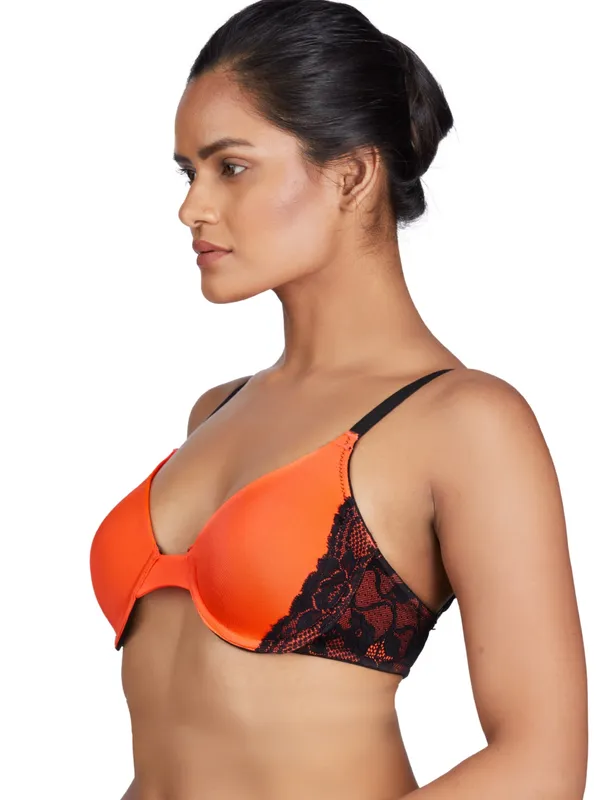 Orange_&_Black_Underwired_&_Heavily_Padded_With_Medium_Coverage_Push-Up_Bra_For_Women