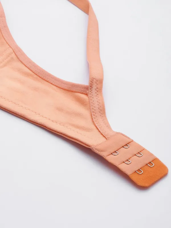 Pastel_Orange_Seamed_Seamless_Comfort_T-Shirt_Bra_-_Non-Padded,_Non-Wired_For_Women