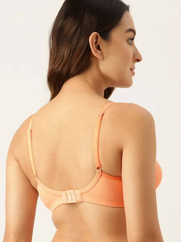 Pastel_Orange_Upper_Net_Seamless_Comfort_T-Shirt_Bra_-_Non-Padded,_Non-Wired_For_Women
