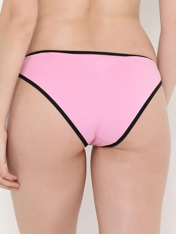 Pink_&_Black_Low_Rise_Soft_Cotton_Tanga_Panty_For_Women