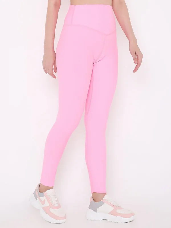 Pink_Ankle_Length_Solid_Sports_Leggings_For_Women