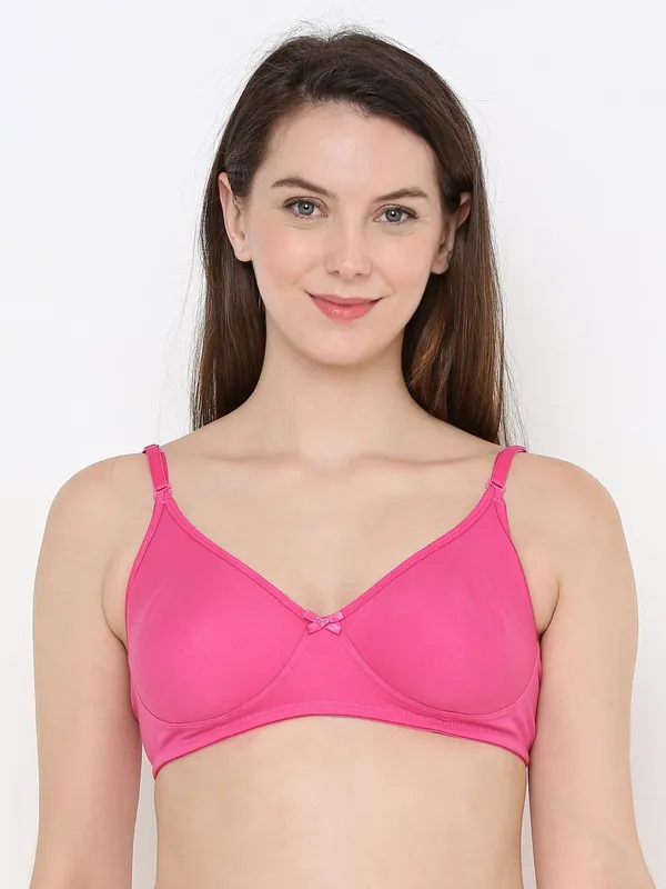 Pink_Non-Padded,_Non-Wired_T_Shirt_Bra_With_Seamless_Cup_For_Women