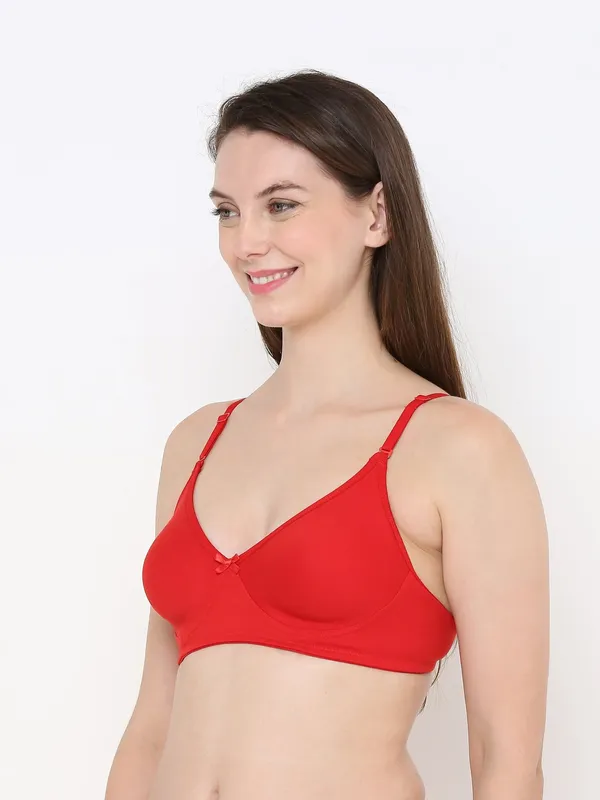 Red_Non-Padded,_Non-Wired_T_Shirt_Bra_With_Seamless_Cup_For_Women
