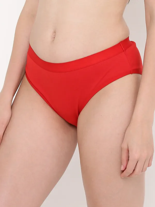Red_Mid_Rise_Soft_Cotton/Spandex_Bikini_Panty_For_Women
