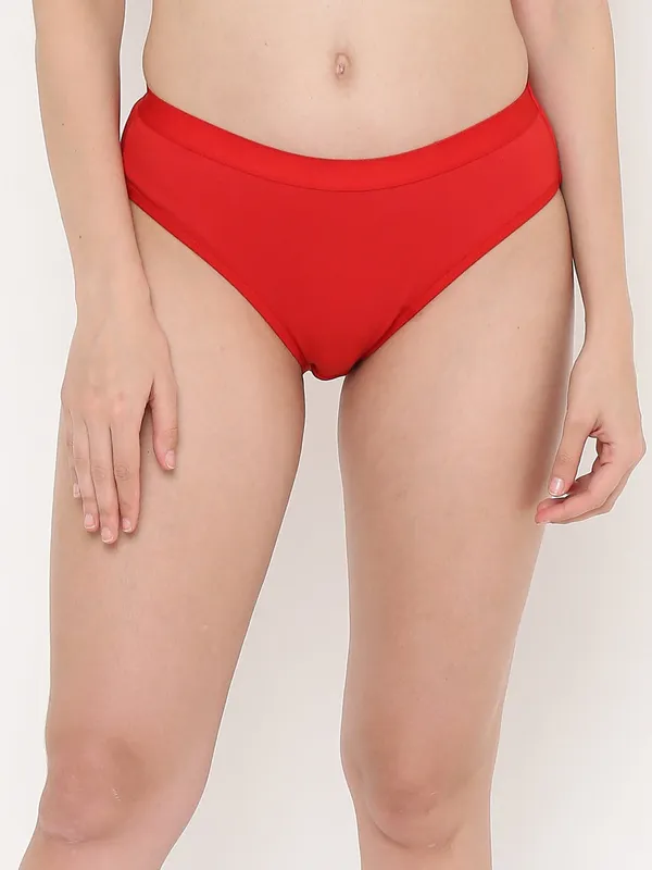 Red_Mid_Rise_Soft_Cotton/Spandex_Bikini_Panty_For_Women