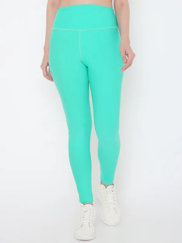 Sea_Green_Ankle_Length_Solid_Sports_Leggings_For_Women