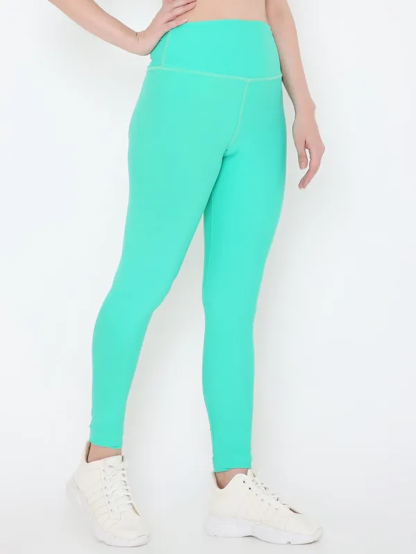 Sea_Green_Ankle_Length_Solid_Sports_Leggings_For_Women
