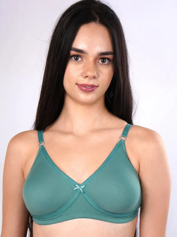 Teal_Green_Cross_Over_Rounded_Seamless_Comfort_T-Shirt_Bra_-_Non-Padded,_Non-Wired_For_Women