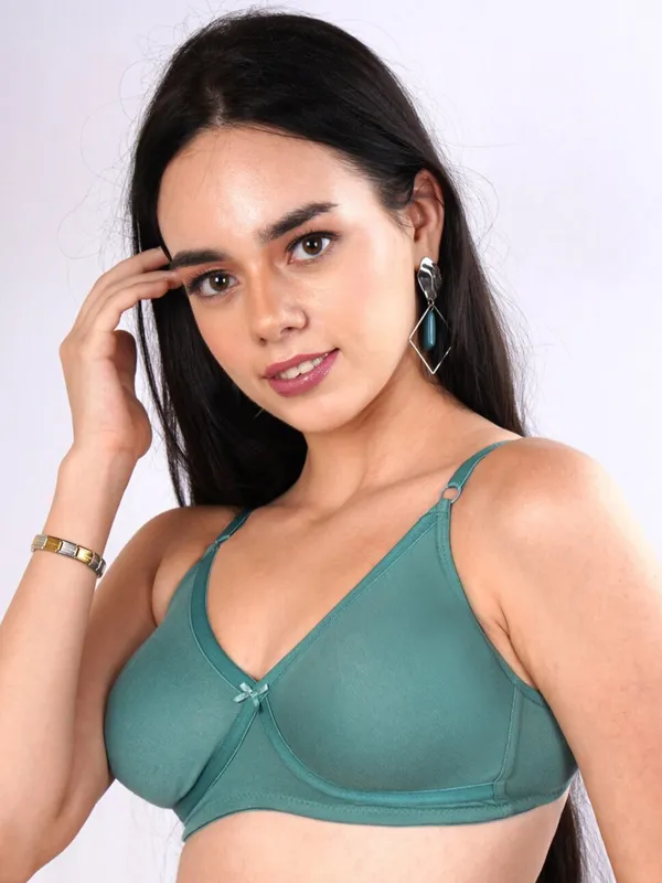 Teal_Green_Cross_Over_Rounded_Seamless_Comfort_T-Shirt_Bra_-_Non-Padded,_Non-Wired_For_Women
