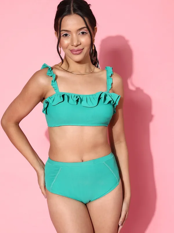 Teal_Green_Ruffle_Bikini_With_High-Waist_Bottom_For_Women