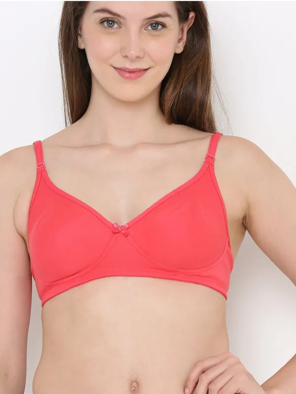 Red_Non-Padded,_Non-Wired_T_Shirt_Bra_With_Seamless_Cup_For_Women