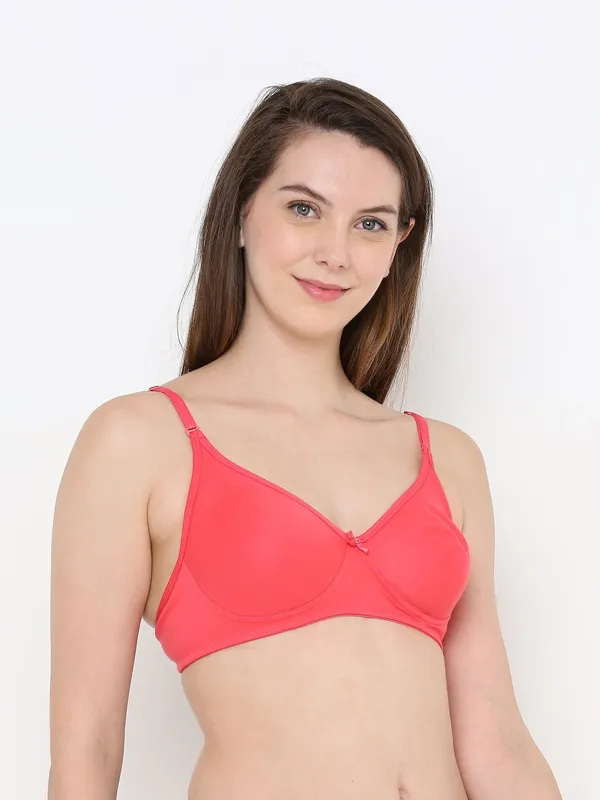 Red_Non-Padded,_Non-Wired_T_Shirt_Bra_With_Seamless_Cup_For_Women