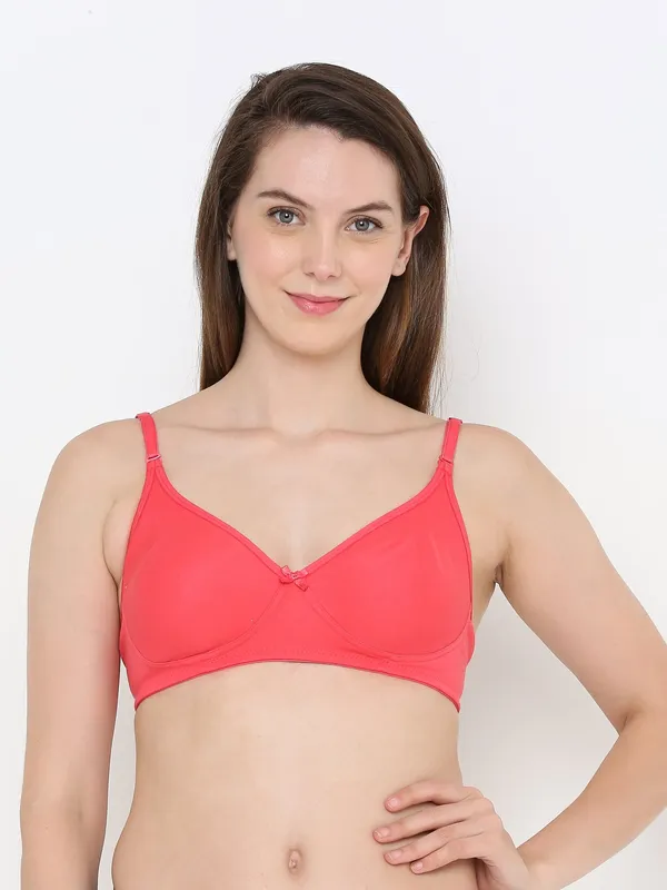 Red_Non-Padded,_Non-Wired_T_Shirt_Bra_With_Seamless_Cup_For_Women