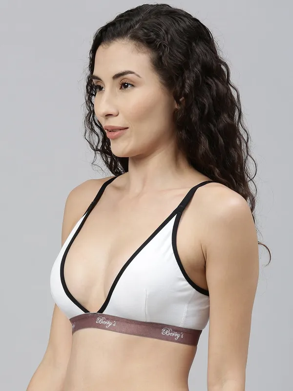 White_&_Black_Non-Wired_&_Non_Padded_Medium_Coverage_Lounge_Bra_For_Women