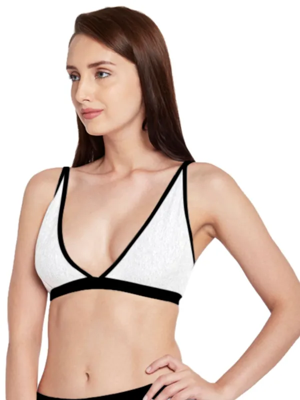 White_&_Black_Non-Wired_&_Non_Padded_Medium_Coverage_Lounge_Bra_For_Women