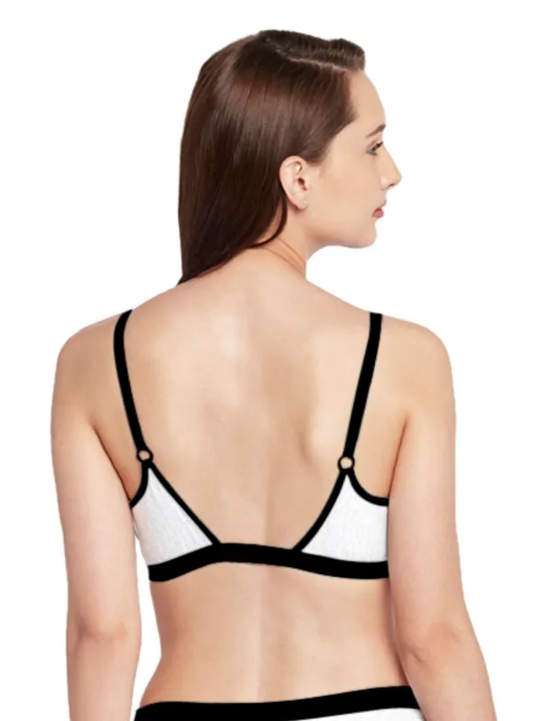 White_&_Black_Non-Wired_&_Non_Padded_Medium_Coverage_Lounge_Bra_For_Women