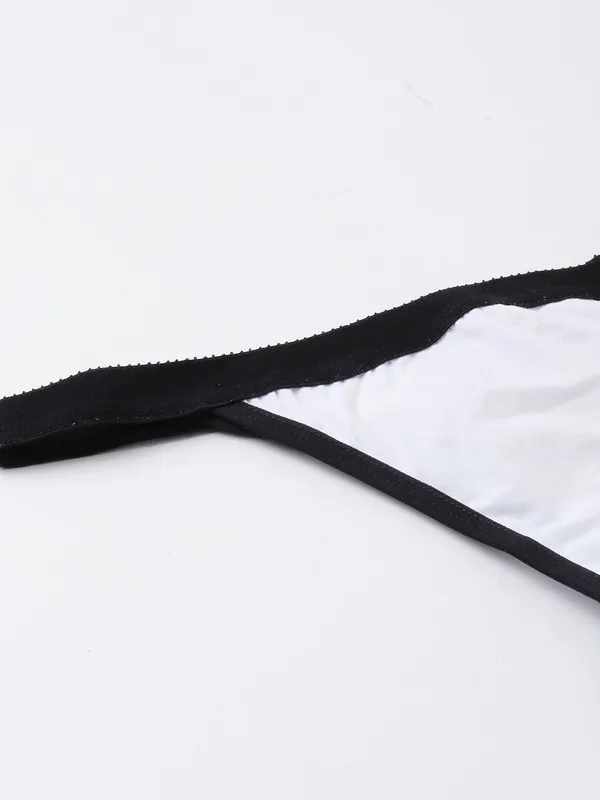 White_&_Black_Mid_Rise_Soft_Cotton_Thongs_For_Women