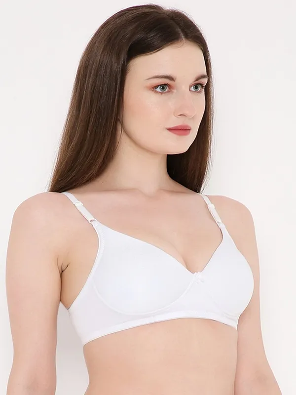 White_Non-Wired_&_Heavily_Padded_With_Medium_Coverage_T-Shirt_Bra_For_Women
