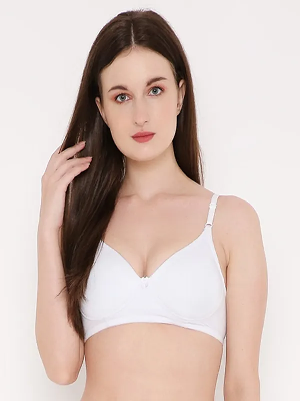 White_Non-Wired_&_Heavily_Padded_With_Medium_Coverage_T-Shirt_Bra_For_Women