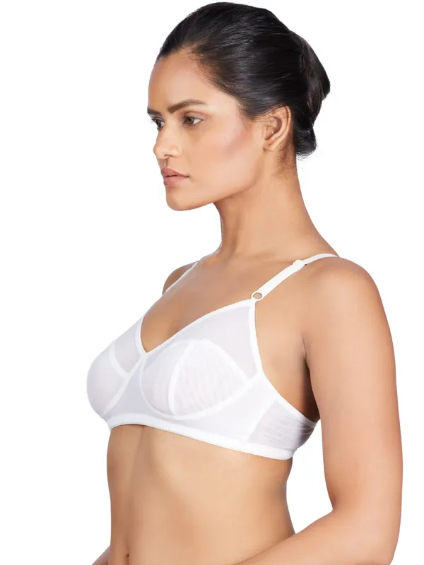 White_Non-Wired_&_Non_Padded_With_Medium_Coverage_T-Shirt_Bra_For_Women