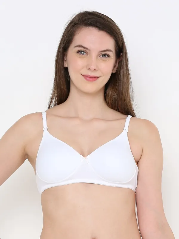 White_Everyday_Comfort:_Lightly_Padded_Wire-Free_T-Shirt_Bra_For_Women
