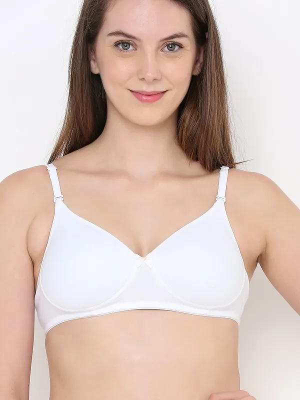 White_Everyday_Comfort:_Lightly_Padded_Wire-Free_T-Shirt_Bra_For_Women