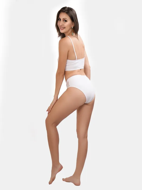White_Jacquard_Coconut_Cream_Two_Piece_Swimsuit_With_Removable_Cups_For_Women