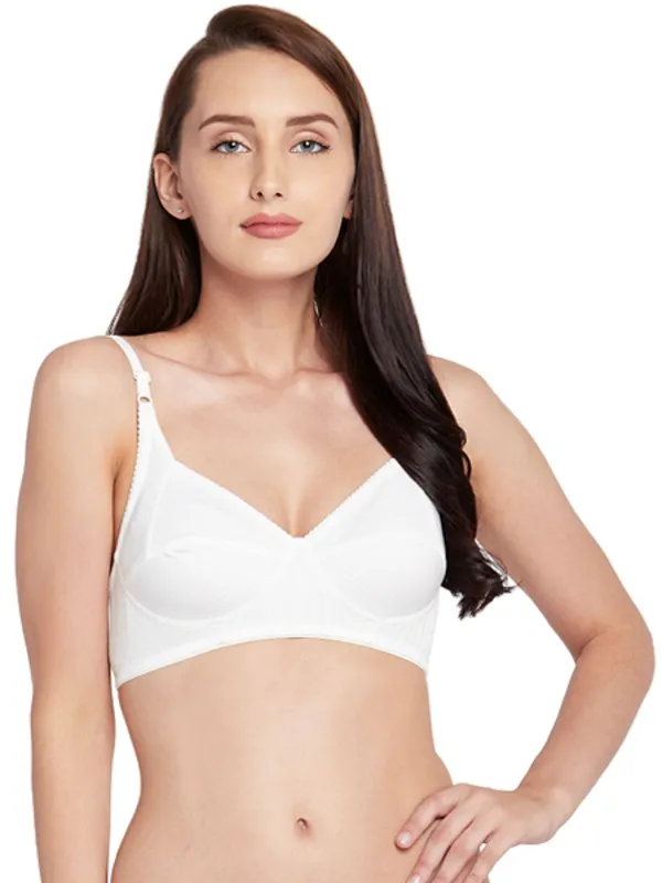 White_Jacquard_Comfort_Non-Padded,_Non-Wired_Bra_With_Medium_Coverage_For_Women