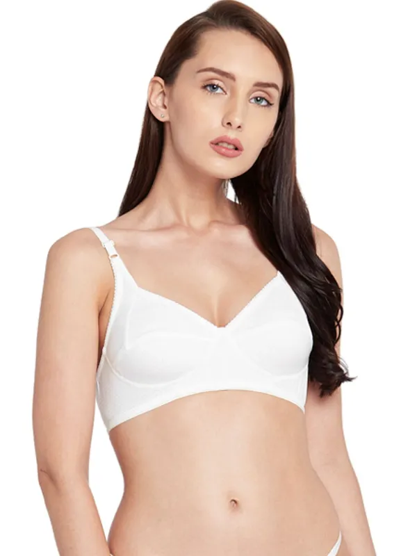 White_Jacquard_Comfort_Non-Padded,_Non-Wired_Bra_With_Medium_Coverage_For_Women