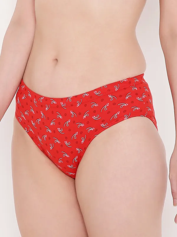Cherry_Red_Assorted_Mid_Waist_Printed_Bikini_Panty_For_Women