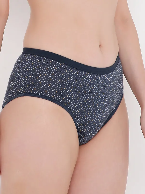Dark_Blue_Assorted_Mid_Waist_Printed_Bikini_Panty_For_Women