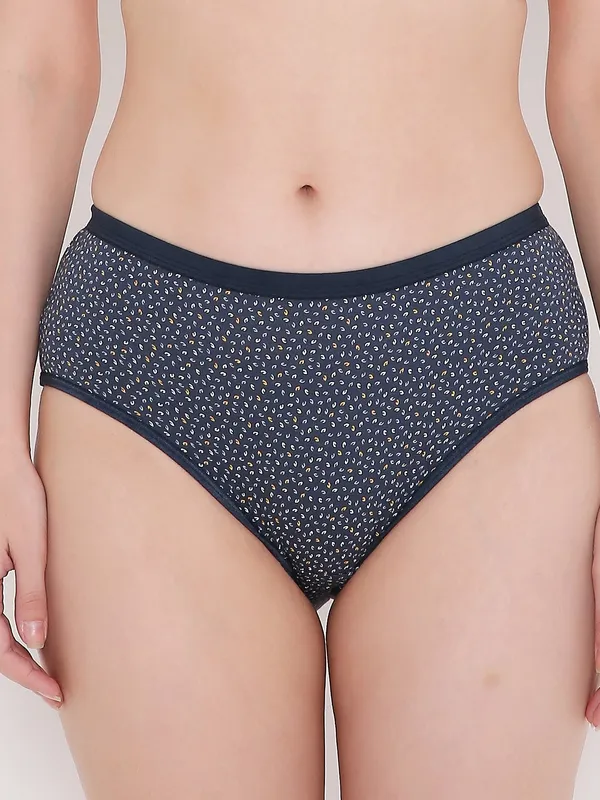 Dark_Blue_Assorted_Mid_Waist_Printed_Bikini_Panty_For_Women