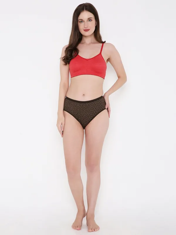 Dark_Brown_Assorted_Mid_Waist_Printed_Bikini_Panty_For_Women