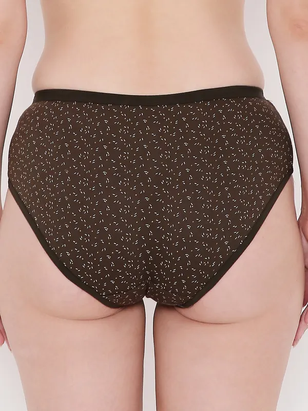 Dark_Brown_Assorted_Mid_Waist_Printed_Bikini_Panty_For_Women