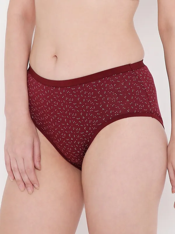Maroon_Assorted_Mid_Waist_Printed_Bikini_Panty_For_Women