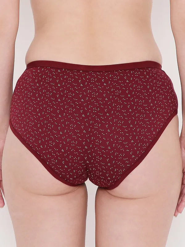 Maroon_Assorted_Mid_Waist_Printed_Bikini_Panty_For_Women