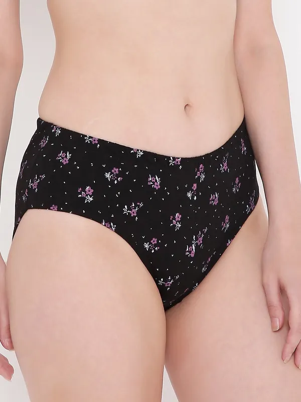 Pink_&_Black_Assorted_Mid_Waist_Printed_Bikini_Panty_For_Women