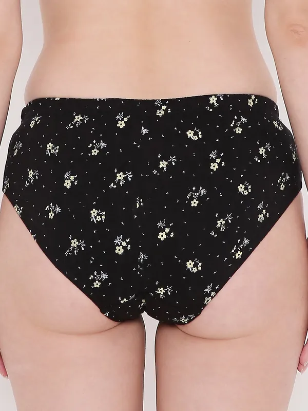 Yellow_&_Black_Assorted_Mid_Waist_Printed_Bikini_Panty_For_Women