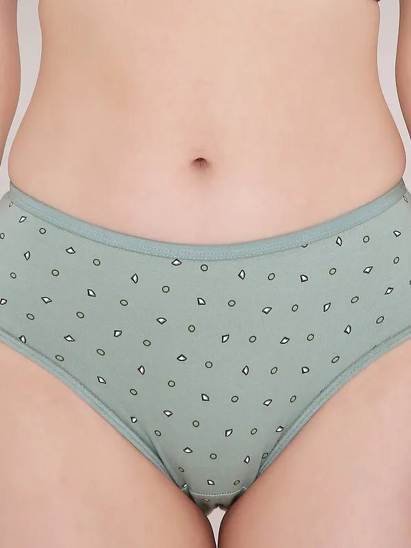 Sage_Green_Assorted_Mid_Waist_Printed_Bikini_Panty_For_Women