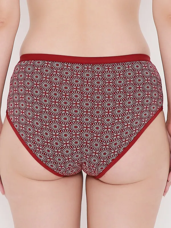 Maroon_Assorted_Mid_Waist_Printed_Bikini_Panty_For_Women