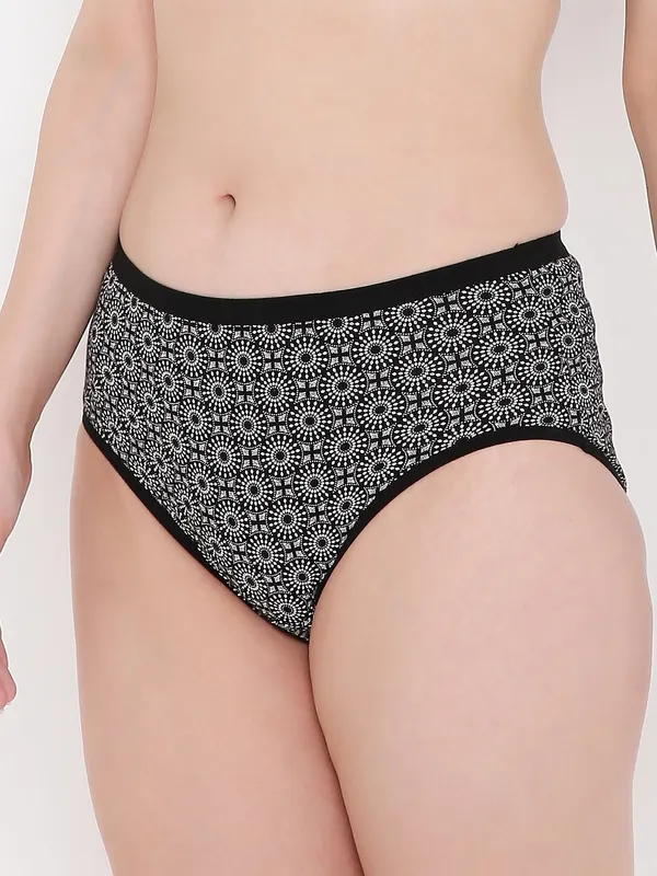 Black_Assorted_Mid_Waist_Printed_Bikini_Panty_For_Women