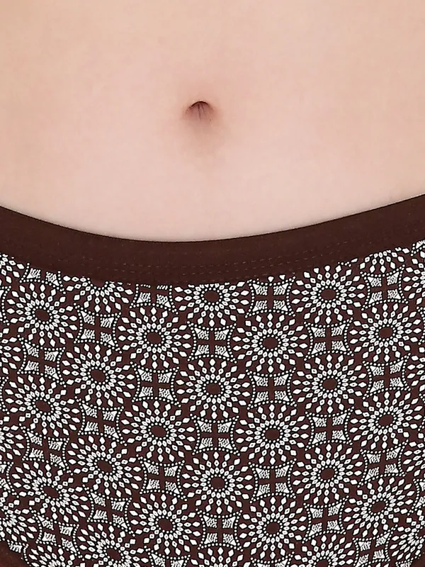 Dark_Brown_Assorted_Mid_Waist_Printed_Bikini_Panty_For_Women