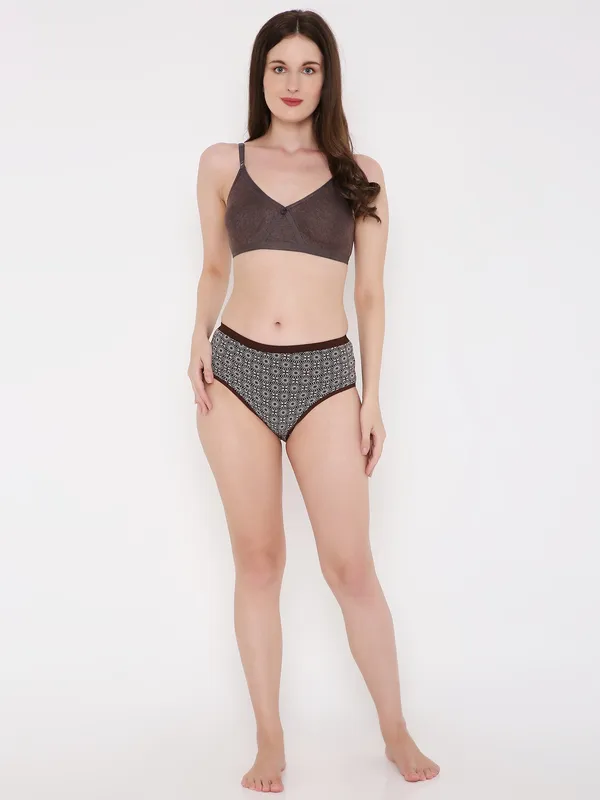 Dark_Brown_Assorted_Mid_Waist_Printed_Bikini_Panty_For_Women