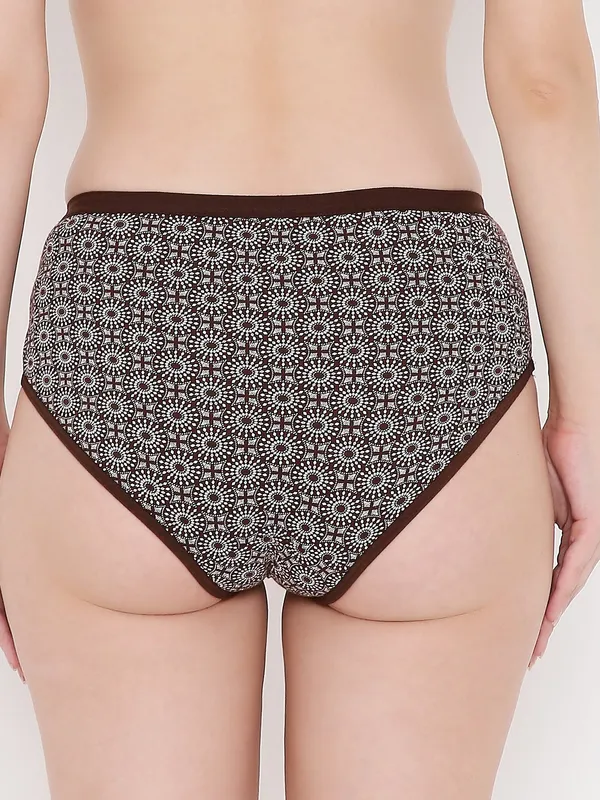 Dark_Brown_Assorted_Mid_Waist_Printed_Bikini_Panty_For_Women