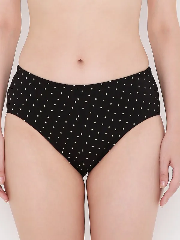 Yellow_&_Black_Assorted_Mid_Waist_Printed_Bikini_Panty_For_Women